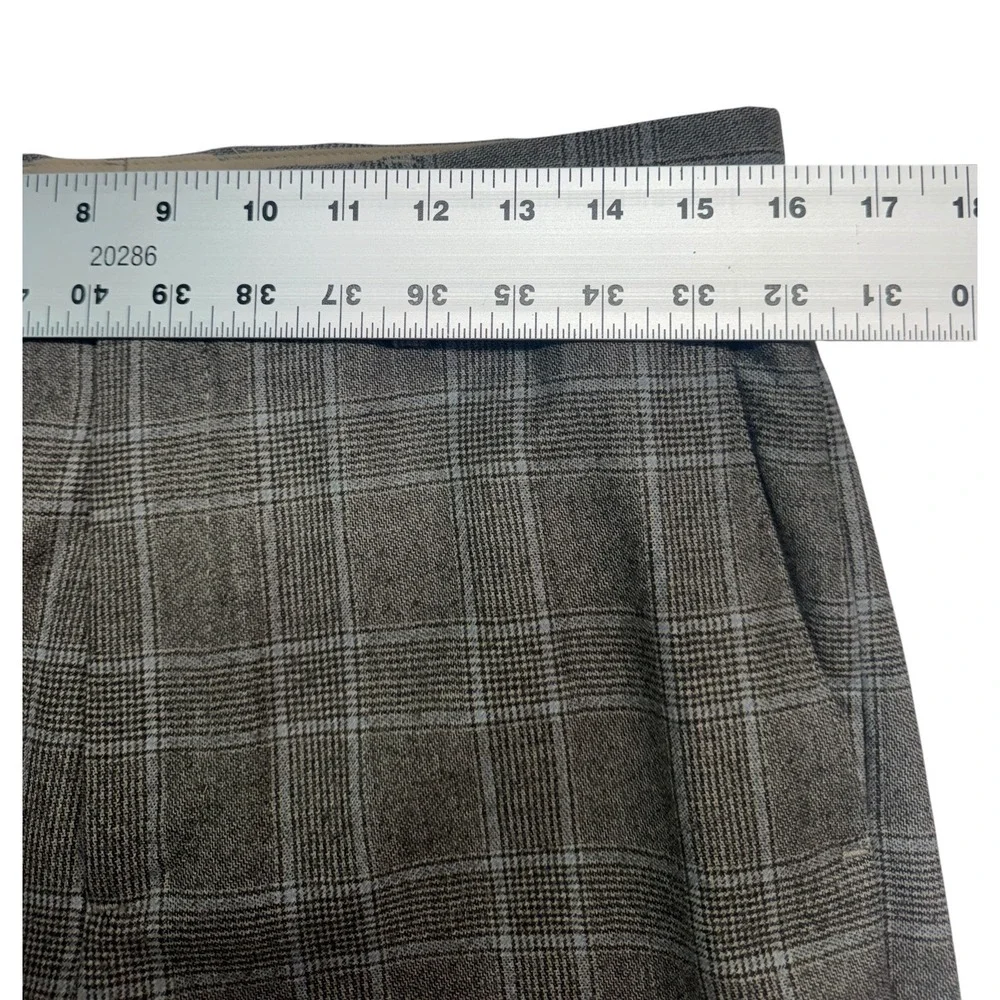 Banana Republic 30x32 Brown Plaid Flannel Wool Pants Trousers Italian Fabric